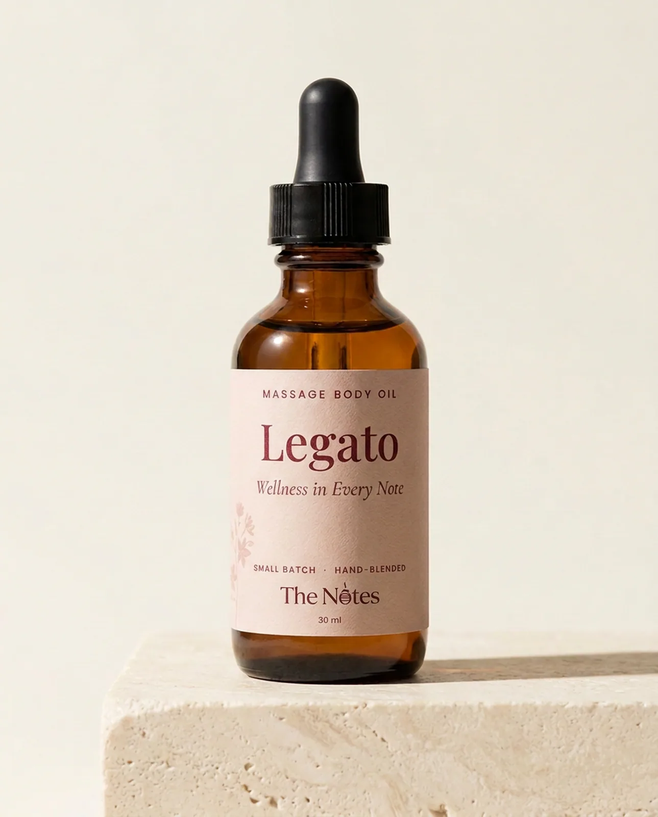 Legato massage body oil bottle, 30 ml